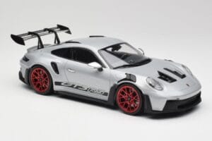Porsche 911 992 GT3 RS Argent & Roues Rouges Minichamps 1:18 153062241 Métal Moulé — image 4 sur 6