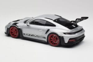 Porsche 911 992 GT3 RS Argent & Roues Rouges Minichamps 1:18 153062241 Métal Moulé — image 5 sur 6