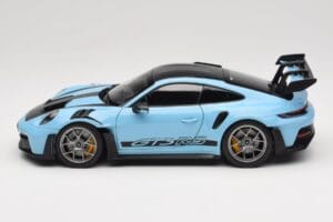 Porsche 911 992 GT3 RS Weissach Pack Gulf Blue Norev 1:18 187367 Métal Moulé — image 4 sur 8