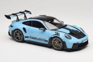 Porsche 911 992 GT3 RS Weissach Pack Gulf Blue Norev 1:18 187367 Métal Moulé — image 6 sur 8
