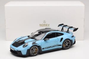 Porsche 911 992 GT3 RS Weissach Pack Gulf Blue Norev 1:18 187367 Métal Moulé — image 8 sur 8
