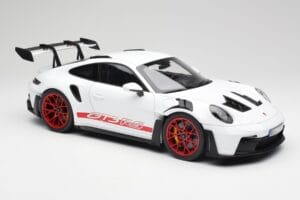 Porsche 911 992 GT3 RS Blanc & Pyro Rouge Norev 1:12 127530 Métal Moulé — image 4 sur 6