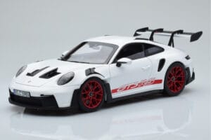 Porsche 911 992 GT3 RS Blanc Pyro Rouge Norev 1:18 187352 Métal Moulé