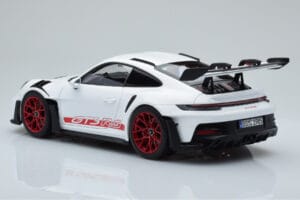 Porsche 911 992 GT3 RS Blanc Pyro Rouge Norev 1:18 187352 Métal Moulé — image 7 sur 8