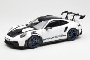 Porsche 911 992 GT3 Weissach Package Blanc & Bleu Indigo Norev 1:18 187353 Métal Moulé