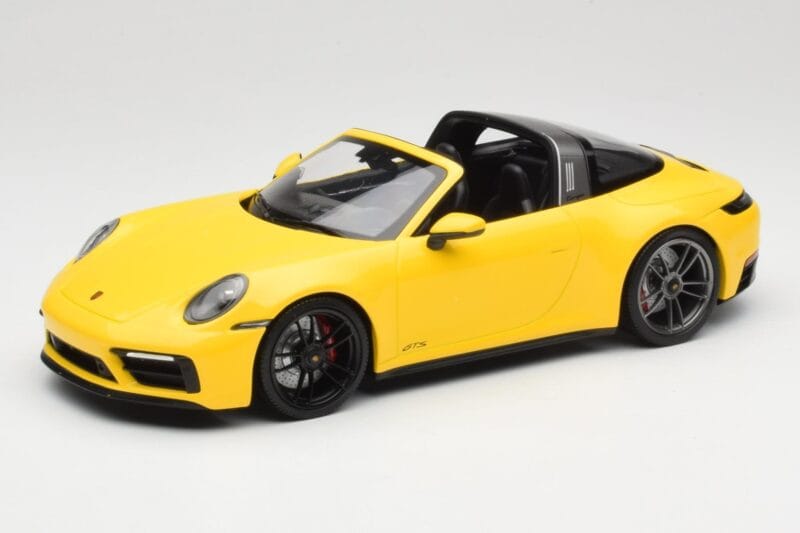 Porsche 911 992 Targa 4 GTS Jaune Minichamps 1:18 153061064 Métal Moulé