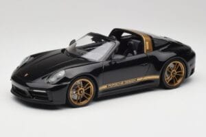 Porsche 911 992 Targa Porsche Design Noir & Or Concept Minichamps 1:18 PORSCHE001 Métal Moulé