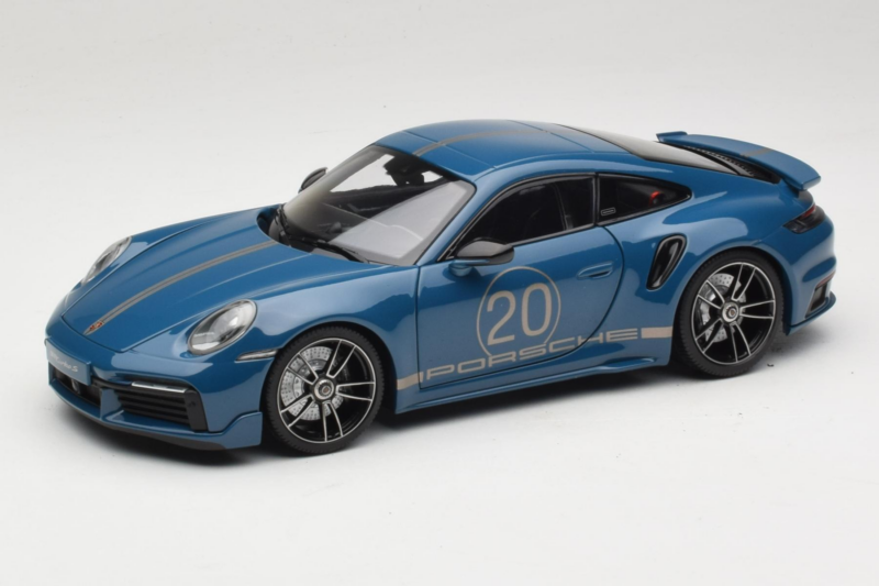Porsche 911 992 Turbo S Coupe Sport Design Bleu Minichamps 1:18 113069073 Métal Moulé