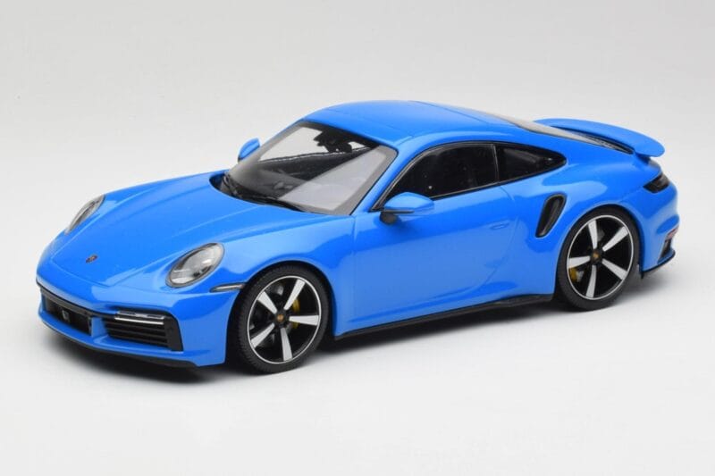 Porsche 911 992 Turbo S Gentian Bleu Minichamps 1:18 155069074 Métal Moulé