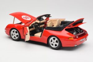 Porsche 911 993 Carrera Cabriolet Rouge Bburago 1:18 3090 Métal Moulé — image 5 sur 8