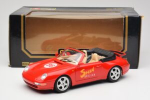 Porsche 911 993 Carrera Cabriolet Rouge Bburago 1:18 3090 Métal Moulé — image 8 sur 8