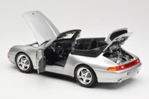 Porsche 911 993 Carrera Cabriolet Argent Bburago 1:18 18-12039 Métal Moulé — image 5 sur 8