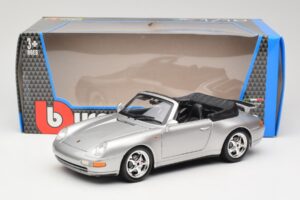 Porsche 911 993 Carrera Cabriolet Argent Bburago 1:18 18-12039 Métal Moulé — image 8 sur 8