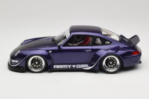 Porsche 911 993 RWB Army Girl Violet GT Spirit 1:18 GT562 Résine — image 3 sur 6