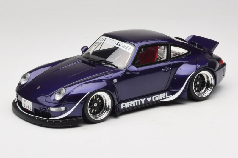 Porsche 911 993 RWB Army Girl Violet GT Spirit 1:18 GT562 Résine