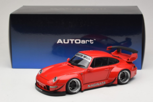 Porsche 911 993 RWB Rouge Gun Grey Wheels AUTOart 1:18 78153 Composite — image 8 sur 8
