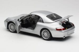 Porsche 911 996 Carrera Cabriolet Argent Hot Wheels 1:18 213595 Métal Moulé — image 5 sur 8
