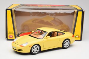 Porsche 911 996 Carrera Jaune Bburago 1:18 30085-M1 Métal Moulé — image 8 sur 8