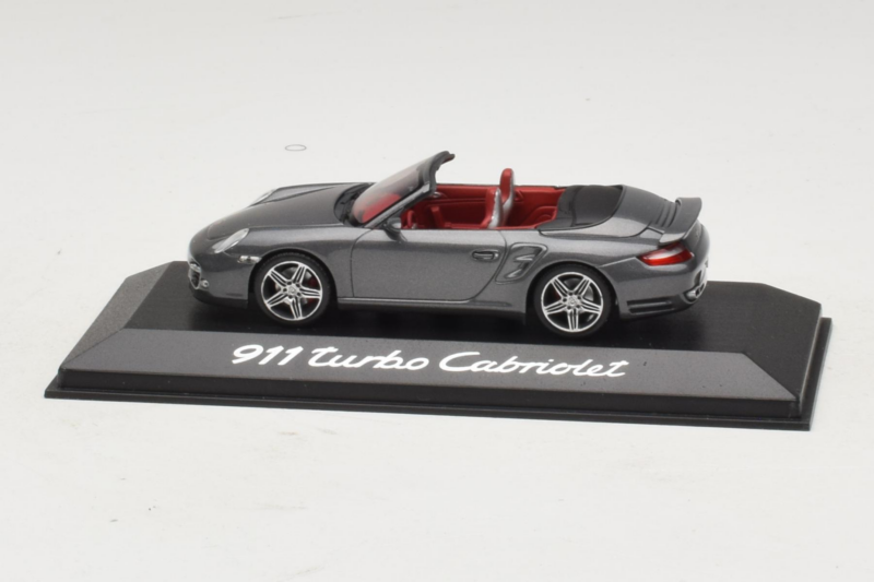Porsche 911 997 Turbo Cabriolet Grey Metallic Minichamps 1:43 WAP02015218 Métal Moulé