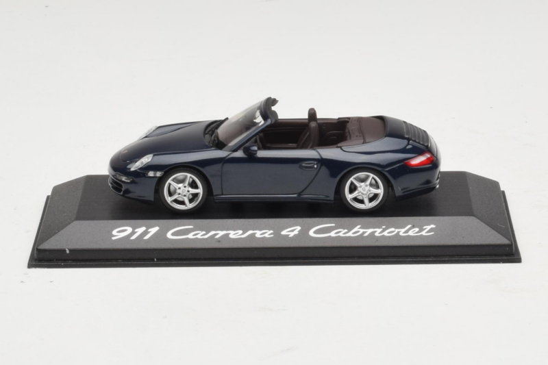 Porsche 911 997 Carrera 4 Cabriolet Bleu Foncé Minichamps 1:43 WAP02015216-P1 Métal Moulé