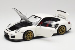 Porsche 911 997 GT2 RS Blanc & Or Roues Minichamps 1:18 100069406 Métal Moulé — image 2 sur 8
