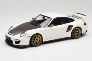 Porsche 911 997 GT2 RS Blanc & Or Roues Minichamps 1:18 100069406 Métal Moulé