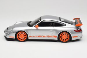 Porsche 911 997.1 GT3 RS Argent avec Jantes Orange Minichamps 1:18 155062120 Métal Moulé — image 3 sur 6