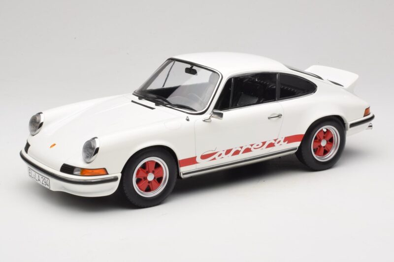 Porsche 911 Carrera RS 2.7 Grand Prix White With Red Norev 1:12 127514 Métal Moulé