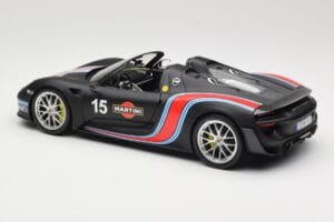 Porsche 918 Spyder Weissach Package Matt Black With Martini Stripes Minichamps 1:18 110062445 Métal Moulé — image 7 sur 8