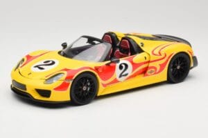 Porsche 918 Spyder Weissach Package Jaune Avec Rayures Minichamps 1:18 110062446 Métal Moulé