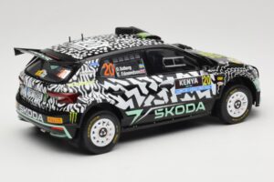 Skoda Fabia Rally2 #20 O. Solberg / E. Edmund Safari Rally Kenya 2024 IXO 1:18 18RMC222 Métal Moulé — image 2 sur 6