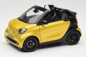 Smart Fortwo 453 Cabriolet Noir Et Jaune Norev 1:18 B66960289 Métal Moulé