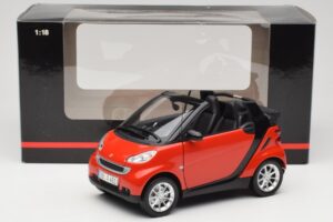 Smart Fortwo W451 Cabrio Rouge Noir Minichamps 1:18 150036333 Métal Moulé — image 8 sur 8