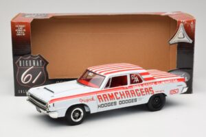 Dodge 330 Super Stock Ramchargers NHRA 1964 Highway 61 1:18 50044 Métal Moulé — image 8 sur 8