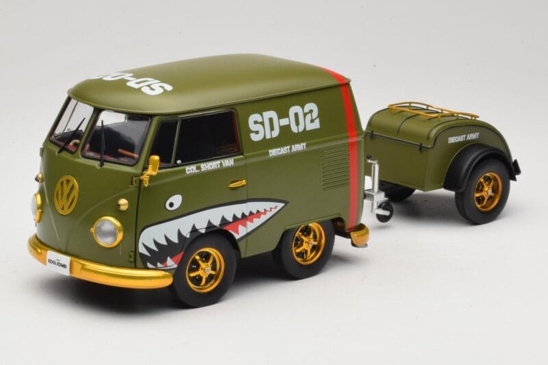Volkswagen Kool Kombi Army Fighter Green Solido 1:18 S1810901 Métal Moulé