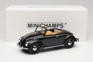 Volkswagen Beetle Type 1 Hebmuller Cabriolet Noir Minichamps 1:18 107054232 Métal Moulé — image 6 sur 6