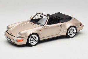 Porsche 911 964 Turbo Look Cabriolet Zermatt Silver Norev 1:18 187140 Métal Moulé