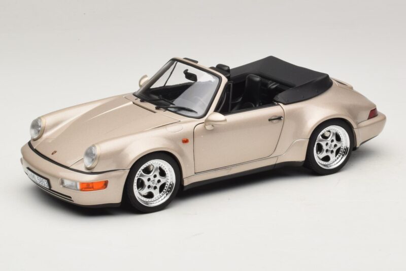 Porsche 911 964 Turbo Look Cabriolet Zermatt Silver Norev 1:18 187140 Métal Moulé