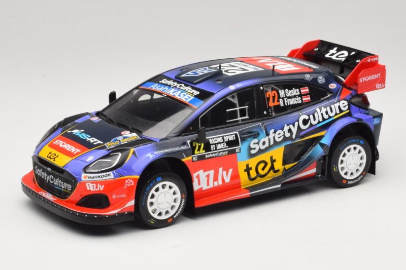 Ford Puma Rally1 #22 M. Sesks / R. Francis Rally Sweden 2025 IXO 1:18 18RMC240 Métal Moulé