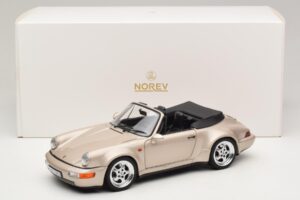 Porsche 911 964 Turbo Look Cabriolet Zermatt Silver Norev 1:18 187140 Métal Moulé — image 8 sur 8