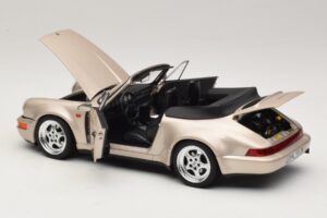 Porsche 911 964 Turbo Look Cabriolet Zermatt Silver Norev 1:18 187140 Métal Moulé — image 5 sur 8