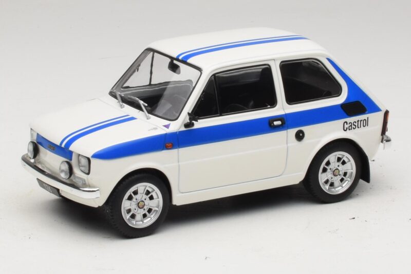 Fiat 126 Castrol Livery Blanc Bleu MCG 1:18 MCG18666 Métal Moulé
