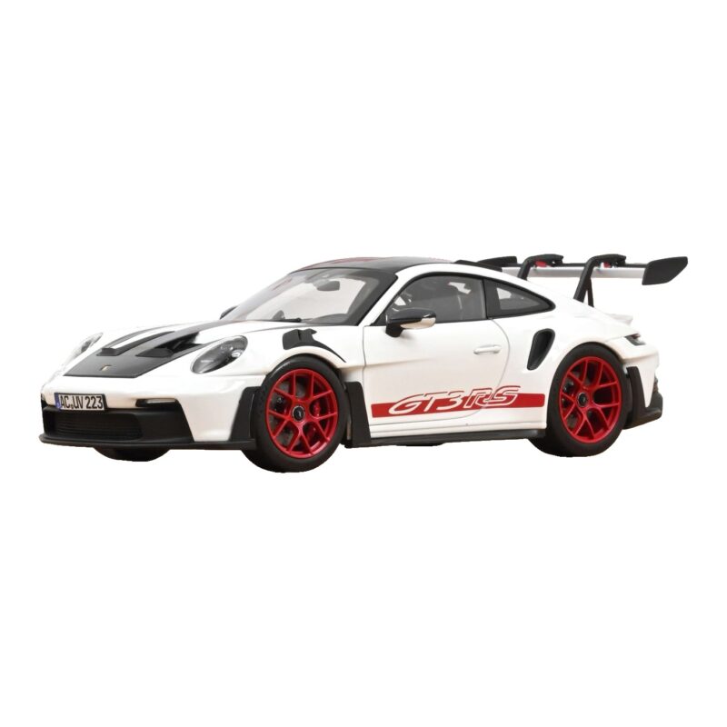 Porsche 911 992 GT3 RS Weissach Package Blanc Pyro Red Norev 1:18 Porsche 911 992 GT3 RS Weissach Package Blanc Pyro Red Norev 1:18 187373 Métal Moulé