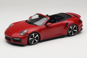 Porsche 911 992 Turbo S Cabriolet Rouge Foncé Minichamps 1:18 PORSCHE007 Métal Moulé