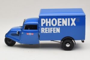 Tempo Hanseat Fourgon Tricycle Phoenix Blue Minichamps 1:18 180099040 Métal Moulé — image 3 sur 6
