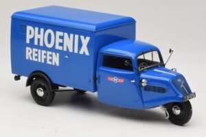 Tempo Hanseat Fourgon Tricycle Phoenix Blue Minichamps 1:18 180099040 Métal Moulé — image 4 sur 6