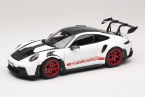 Porsche 911 992 GT3 RS Weissach Package Blanc Pyro Red Norev 1:18 187373 Métal Moulé