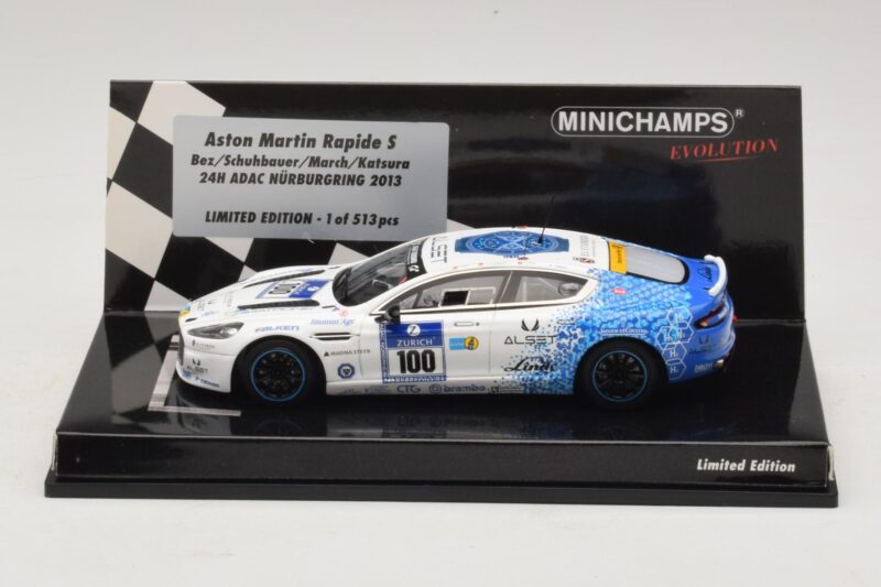 Aston Martin Rapide S #100 Bez / Schubauer 24 Hours of Nurburgring 2013 Minichamps 1:43 Aston Martin Rapide S #100 Bez / Schubauer 24 Hours of Nurburgring 2013 Minichamps 1:43 437131300 Métal Moulé