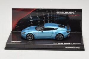 Aston Martin V12 Zagato Alba Blue Minichamps 1:43 437137222 Métal Moulé