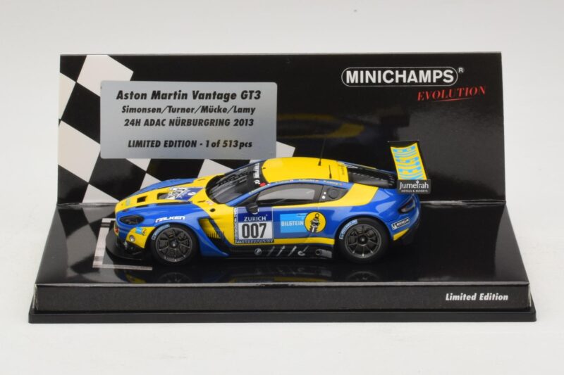 Aston Martin Vantage GT3 #007 A. Simonsen / Turner 24 Hours of Nurburgring 2013 Minichamps 1:43 Aston Martin Vantage GT3 #007 A. Simonsen / Turner 24 Hours of Nurburgring 2013 Minichamps 1:43 437131307 Métal Moulé